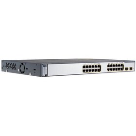 تصویر سوئیچ سیسکو مدل WS-C3750-24PS-S استوک Cisco WS-C3750-24PS-S 24Port Switch Stock