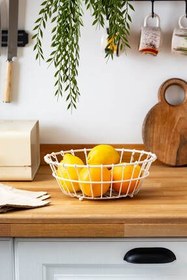 تصویر جعبه و سبد نان CREMMA ROUND FRUIT WHITE اورجینال FH finehome 