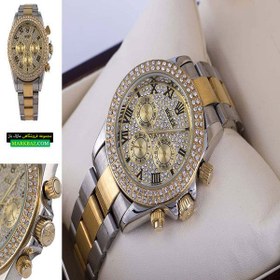 تصویر ساعت مچی رولکس ROLEX سه موتوره تقویم دار نگین دار کد89 