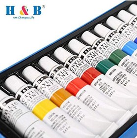 تصویر ست رنگ‌آمیزی آبرنگ 24 تکه 12 میلی‌لیتر برند h&b 24-Piece Water Colour Paint Set 12ml