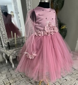 تصویر لباس عروس بچگانه آستین دار تور سانول Dress