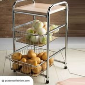 تصویر جا پیازی کشویی کروم 2 طبقه کاوه 