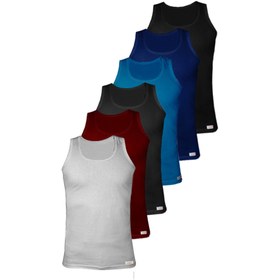 تصویر زیرپوش رکابی مردانه پنبینه مدل نخ پنبه خالص صادراتی پک ۶ عددی 