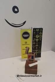 تصویر زیر سیگاری چوبی طرح جیپ 