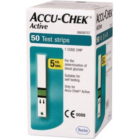 تصویر نوار قند خون اکیو چک اکتیو _ACCU-CHEK_بسته 50 عددی_نوار قند خون_دستگاه قند خون _دیابت 