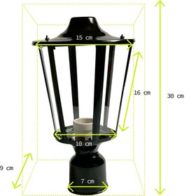تصویر چراغ حیاطی و پارکی سرلوله فلزی مدل P-1TH 