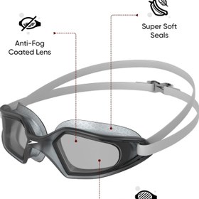 تصویر عینک Speedo unisex HYDROPULSE Swimming Goggles - طوسی Speedo unisex HYDROPULSE Swimming Goggles