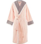 تصویر حوله پالتویی کودک سلین طرح پاسفیک رنگ صورتی روشن-طوسی سایز 8-9 