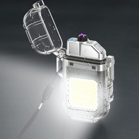 تصویر فندک الکتریکی (شارژی) چراغ قوه دار Electric lighter (charged) with flashlight