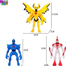 تصویر اکشن فیگور موجودات بن تن لیزردار جدید با 5 شخصیت در یک جعبه 
