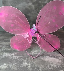 تصویر بال فرشته چراغ دار - صورتی 