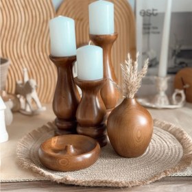 تصویر گلدان چوبی تپل 