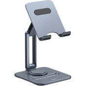 تصویر هولدر رومیزی تبلت 360 درجه بیسوس Baseus Desktop Biaxial Foldable Metal Tablet Stand Rotatable Version Space BS-HP006A B10431801811-00 
