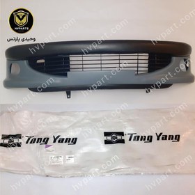 تصویر سپر ارسی RC تانگ یانگ مخصوص پژو 206 تایوان با فلاپ و توری خطی و ریش Front bumber for peugeot 206 rc tongyang with stripp