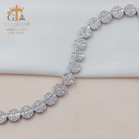 تصویر دستبند نقره میکرو کد 22107 