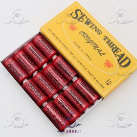 تصویر نخ قرقره خیاطی (نخ سیگارت) قرمز کد 125 (بسته 12 عددی) 