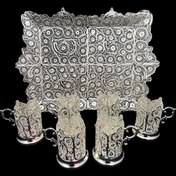 تصویر ظروف ملیله کاری ست پذیرایی چای خوری 12 