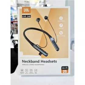 تصویر هندزفری گردنی مموری خور مانیتور دار جی بی الNeckband Headsets JBL LIVE-240 Neckband Headsets JBL LIVE-240