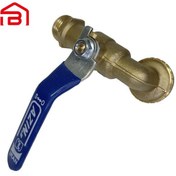 تصویر شیر حیاطی برنجی 1/2 اینچ دسته گازی درجه 1 ا 1/2 inch brass yard valve, grade 1 gas handle 1/2 inch brass yard valve, grade 1 gas handle