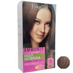 تصویر کیت رنگ مو اسکالیم شماره 6 رنگ بلوند تیره حجم 100 میلی لیتر Eskalim hair color kit number 6 dark blonde