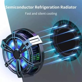 تصویر فن خنک کننده گوشی و تبلت رادیاتوری و مگنتی مدل X12 (نسخه 18 وات) X12 semiconductor magnetic tablet, Phone cooling Fan