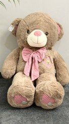 تصویر عروسک خرس پاپیون شکلاتی 