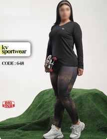 تصویر ست بلوز لگ بیگ سایز ورزشی زنانه کد 004 Womens big size sports leg and blouse set code 004