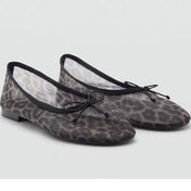 تصویر بابیت مشکی زنانه باله نیمه شفاف پلنگ الگوی MANGO 