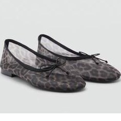 تصویر بابیت مشکی زنانه باله نیمه شفاف پلنگ الگوی MANGO 