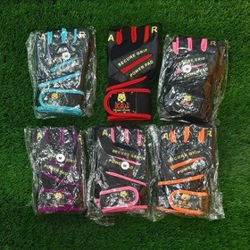 تصویر دستکش نیم پنجه بدنسازی چرمی پاکستانی 