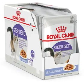 تصویر پوچ گربه عقیم شده ژله ای رویال کنین Royal Canin Pouch Sterilised in Jelly وزن 85 گرم 