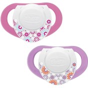 تصویر پستانک 2 عددی لاتکس چیکو مدل فیزیو کامپکت مناسب 6 تا 12 ماهگی chicco latex pacifier Physio compact 6-12m 2pcs