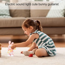 تصویر اسباب بازی مدل خرگوش گیتاریست موزیکال کد 665B Musical guitarist rabbit model toy code 665B