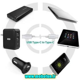 تصویر کابل USB-C به USB-C راو پاور مدل RP-TPC001 طول 2 متر 