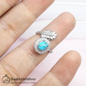 تصویر انگشتر نقره زنانه فیروزه نیشابوری 