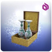 تصویر ست دو گلدان صراحی مینا 20 سانت با جعبه MDF گالینگور 