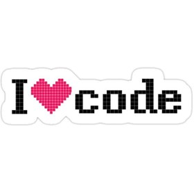 تصویر استیکر لپتاپ I love code 