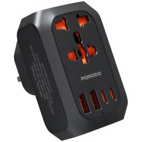 تصویر آداپتور برق پرودو Porodo PD-FWCH044EU Universal AC Adapter Multi-Device Charging EU Plug 