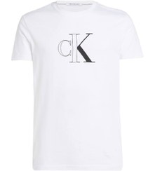 تصویر تی‌شرت آستین کوتاه مردانه مدل Monologo - 100% پنبه، سفید برند calvin klein jeans Men's Outline Monologo Short Sleeve T-Shirt - Cotton, White