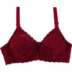 تصویر سوتین زنانه دانتل بدون فنر ژوبین مدل MULTI-4010 رنگ زرشکی 