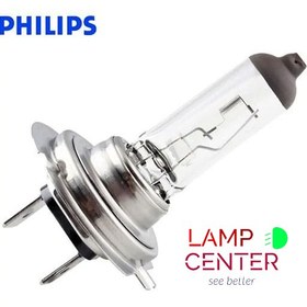 تصویر لامپ هالوژن چراغ جلو گازی پایه H7 برند فیلیپس اصلی Philips