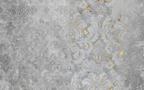 تصویر پوستر دیواری طرح پتینه با داماسک طلایی PA0016 