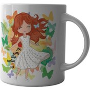 تصویر ماگ چاپلینو طرح دخترانه – M097 Mug Chaplino design for girls