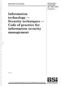 تصویر دانلود کتاب BS ISO/IEC 27002:2005, BS 7799-1:2005,BS ISO/IEC 17799:2005 Information technology. Security techniques. Code of practice for information security management 2007 کتاب انگلیسی BS ISO/IEC 27002:2005، BS 7799-1:2005، BS ISO/IEC 17799:2005 فناوری اطلاعات. تکنیک های امنیتی آیین نامه عمل برای مدیریت امنیت اطلاعات 2007