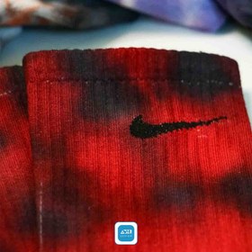 تصویر جوراب نایک پنبه ای تای دای قرمز-مشکی Black & Red Tie Dye Sock