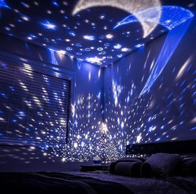 تصویر چراغ خواب ماه و ستاره چرخشی کهکشانی starmaster - صورتی ا starmaster starmaster