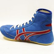 تصویر کفش کتونی کشتی اسیکس روس رنگ آبی 