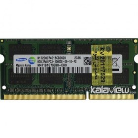 تصویر رم لپ تاپ سامسونگ 8GB مدل DDR3 باس 1333MHZ/10600 کره M471B1G73EB0-CH9 تایمینگ CL11 