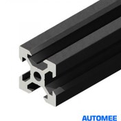 تصویر پروفیل آلومینیومی شیاردار 20*20 آنودایز مشکی (V-SLOT) 