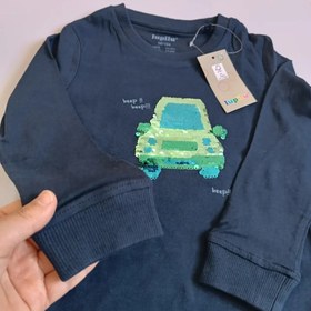 تصویر تی شرت آستین بلند پسرانه لوپیلو مدل پولکی ماشین 8983 - 4تا 6 سال 